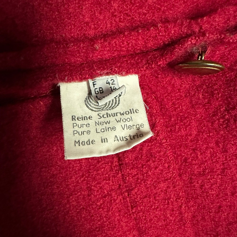 GIESSWEIN Wine & Green Loden Boiled Pure Wool Jacket US Size 10 Made in Austria - Picture 7 of 11